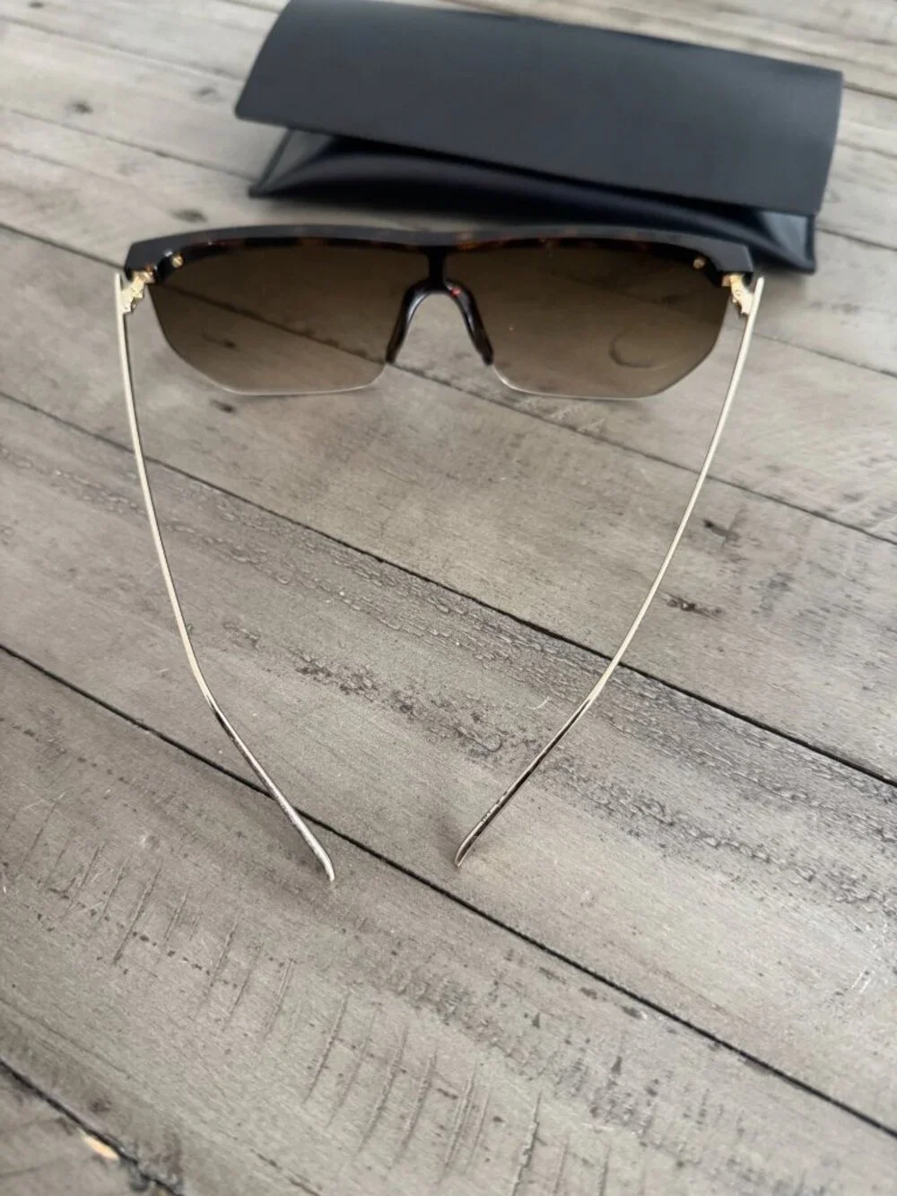 YSL Saint Laurent SL 519 MASK 003 Sunglasses Havana Brown Tortoise XL
